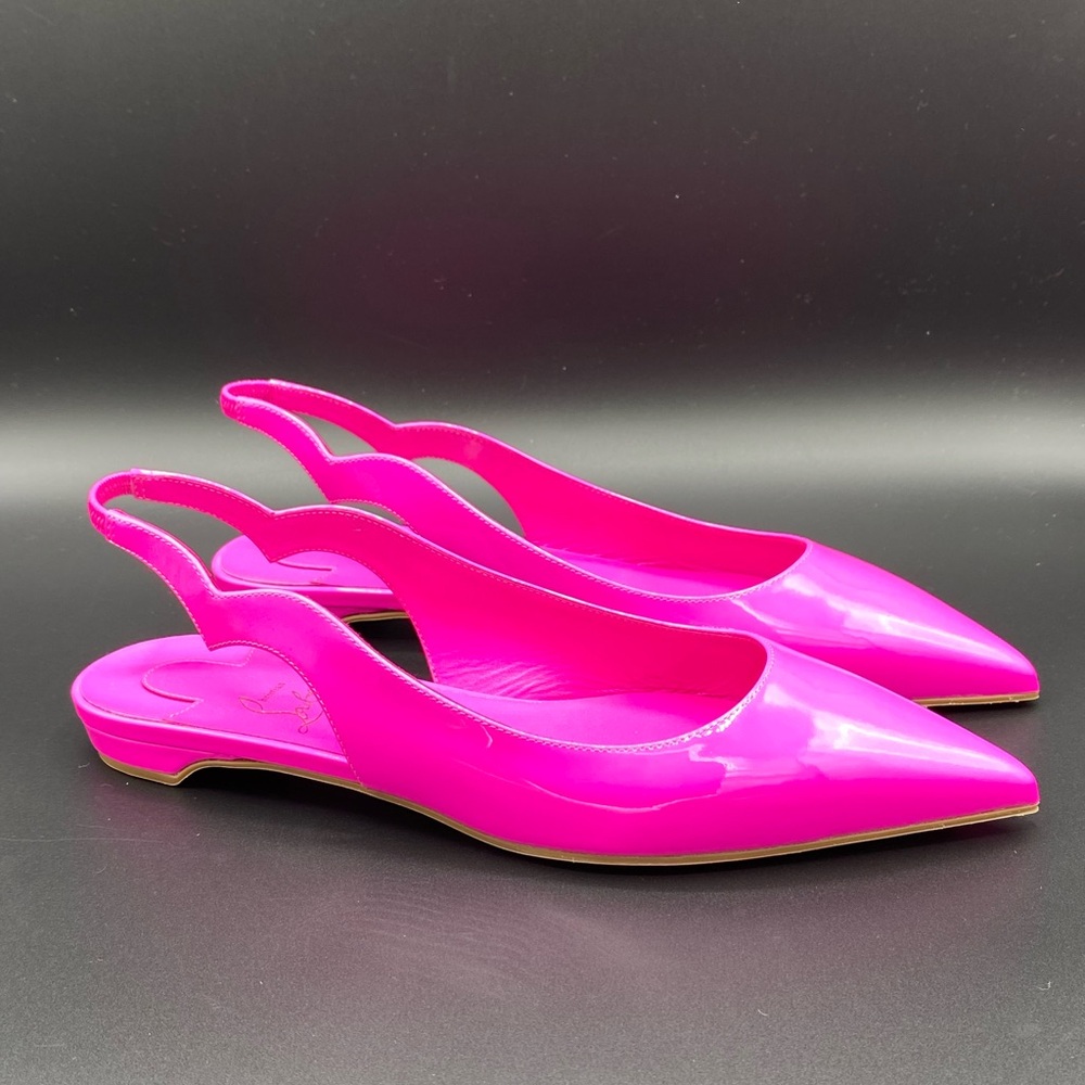 Christian Louboutin Hot Chickita Patent Slingback Flat. Authentic, New!